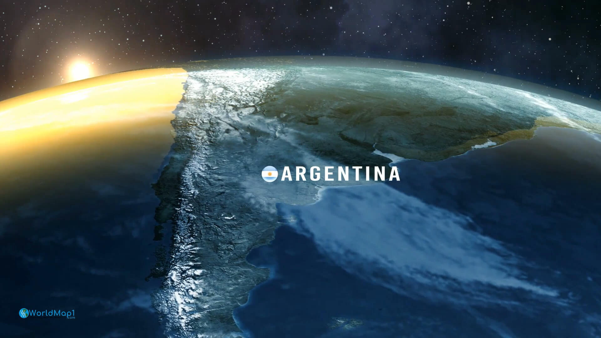 Argentina Sun Rise Satellite View